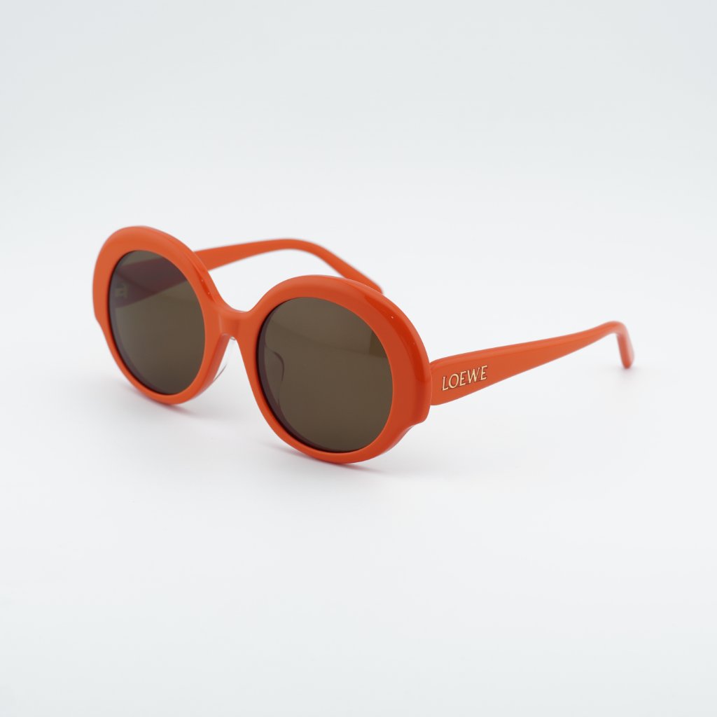 Loewe Lw40135f 42e Sunglasses Orange Round Frame, Brown Lenses